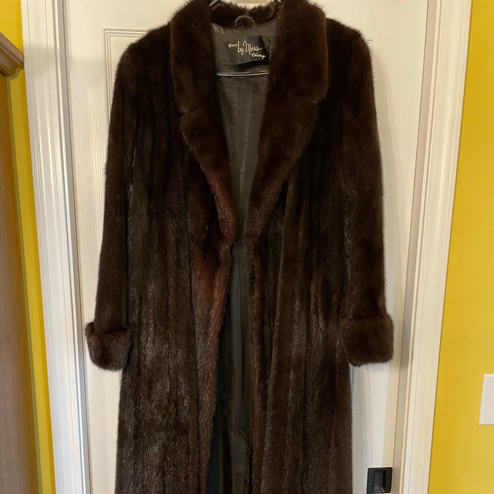 Real trapped mink full length coat furs by moss